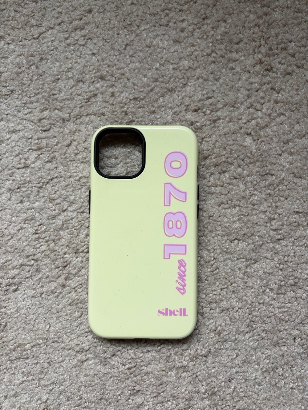 1870 Pale Yellow iPhone Case with Pink Accents